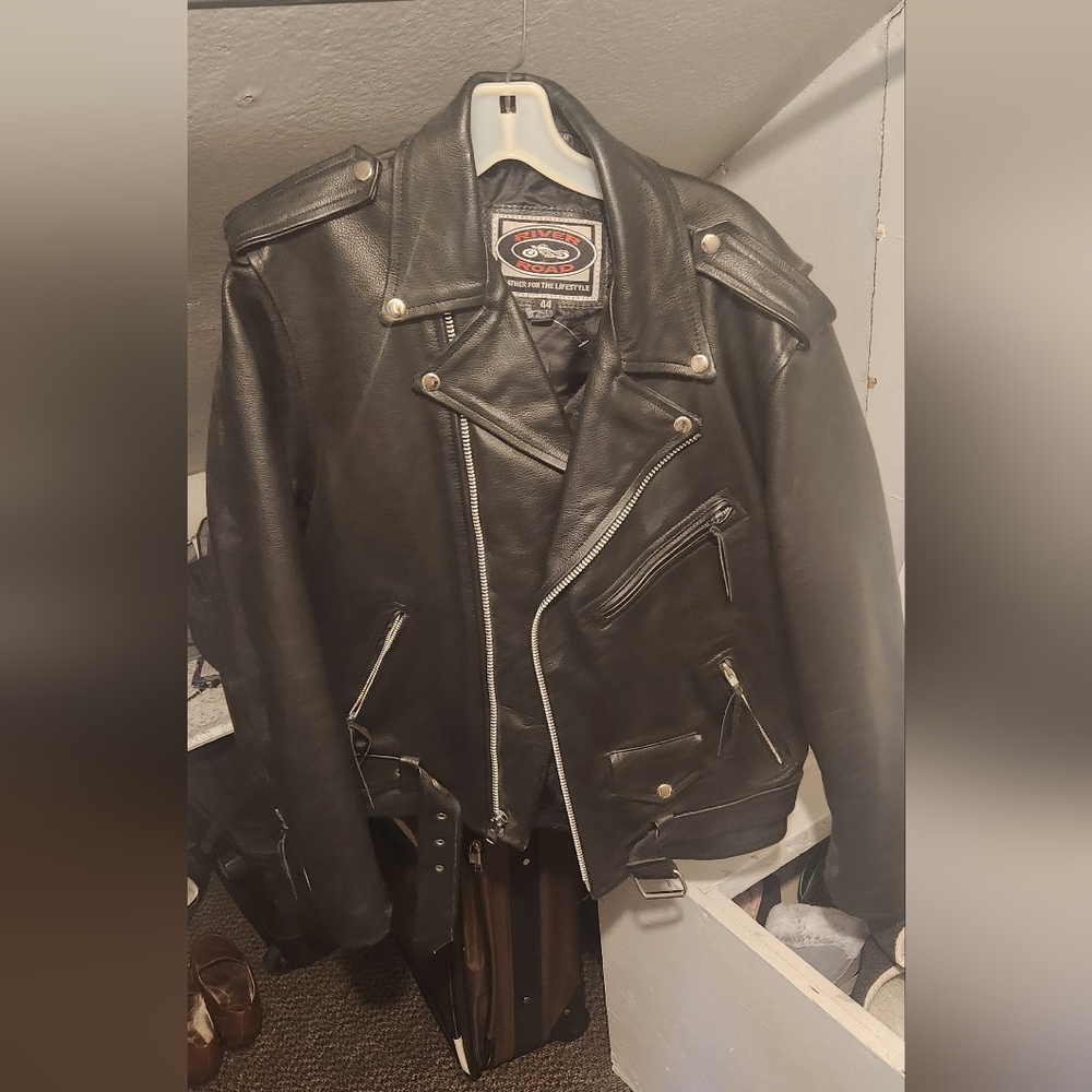 Black leather jacket